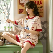 香尔玛 女生纯棉休闲薄款睡衣套装 2件套