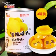 中华老字号 鹰金钱 糖水黄桃罐头 425g*4罐