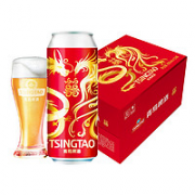 PLUS会员！TSINGTAO 青岛啤酒 龙凤呈祥喜庆装 ≥4度   整箱装 500ml*12