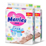 防漏设计！Merries 妙而舒 纸尿裤 S82片*2包