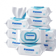 温和洁净！FIVERAMS 五羊 手口湿巾 80抽×10包