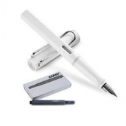 LAMY 凌美 Safari狩猎者 钢笔 F尖 白色 送墨水胆笔芯5支装
