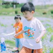 日本超高人气童装品牌！petit main 男女童新疆棉短袖T恤 多色