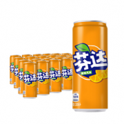 限地区：Fanta 芬达 橙味汽水 摩登罐 碳酸饮料 330ml*24罐