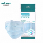 PLUS会员：winner 稳健 一次性医用外科口罩 10片装*8件