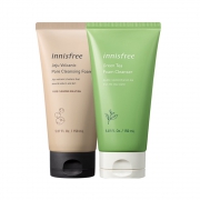 88VIP：innisfree 悦诗风吟 明星 洁面乳 套装（绿茶精萃 150ml + 火山泥 150ml）+赠品