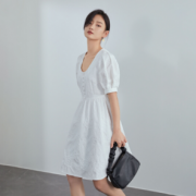 FANSILANEN 范思蓝恩 Z211008 女士法式桔梗连衣裙