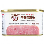 肉味浓郁！小猪呵呵 原味午餐肉罐头 198g