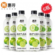 京东极速版：惠寻 柠檬味 无糖 苏打水饮料 480ml*6瓶