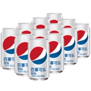百事可乐 Pepsi 轻怡 无糖零卡 碳酸饮料 330ml*12罐*2件