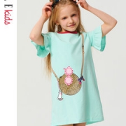 ELLE kids 女童荷叶边短袖连衣裙