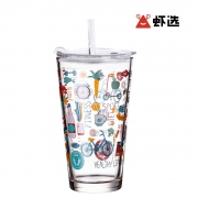 聚划算百亿补贴：虾选 网红ins风 玻璃吸管杯
