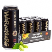 Warney Berg 沃尼伯格 全麦黑啤12°P精酿黑啤酒 500ML*12罐*4件
