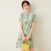 LOUIS YAO 白鹿语 WYU21861 女士立领连衣裙