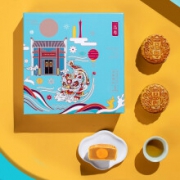 一品粤 广式传统月饼礼盒  中秋好礼·蛋黄莲蓉4*108g