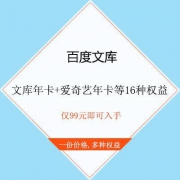 促销活动：百度文库 会员年卡+爱奇艺年卡 等16种会员权益 仅需99元