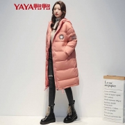 plus会员：YAYA 鸭鸭 女连帽时尚 中长款羽绒服  三色可选