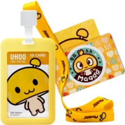 UHOO 优和 6008 蘑菇点点可爱学生证件卡套 黄色