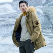 ME&CITY 538M201999C368 情侣款工装派克羽绒服