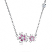 Chow Tai Seng 周大生 S925樱花锁骨链项链