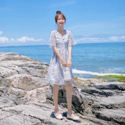 LaChapelle 拉夏贝尔 复古风刺绣 连衣裙 24323-12HX-92
