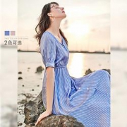 DUIBAI 对白 女士V领收腰连衣裙 ADQ095F