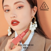 3CE 哑光口红 吃土南瓜胡萝卜220脏橘 辣椒红唇膏