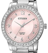 Citizen 西铁城 女式不锈钢水晶点缀石英手表 到手571.09元