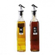 aelga 厨房方形玻璃油瓶500ml*2支 送漏斗