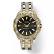 Seiko 精工 Essentials系列 SNE458 男士镶钻光动能手表