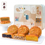 新雅 全家福团圆月饼礼盒铁盒装 500g
