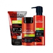 L'OREAL PARIS 巴黎欧莱雅 男士火山岩控油清痘三件套 (洁面膏100ml+平衡露50ml+水凝露120ml)