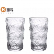 京东极速版：惠寻 日式冰川纹玻璃杯 350ml*2只