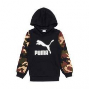 PUMA 彪马 大LOGO迷彩拼接连帽卫衣