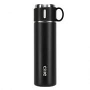 长效保温！cille 希乐 DS-070 保温杯 黑灰色 500ml