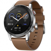 PLUS会员！HONOR 荣耀 MagicWatch 2 时尚款 智能手表 46mm 亚麻棕