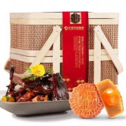 华美月饼  双层竹篮月饼礼盒 730g