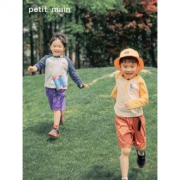 petit main 2021秋款男女童纯棉长袖T恤 3色