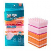CHAHUA 茶花 波纹海绵擦百洁布 5片装