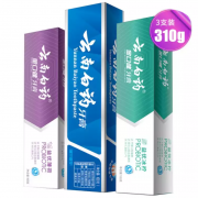 京东PLUS会员：YUNNANBAIYAO 云南白药 牙膏护牙周缓解口腔 冰柠激爽薄荷留兰 3支共310g