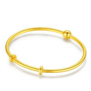 CHJ JEWELLERY 潮宏基 万花筒系列 隔珠足金手镯 SDG30003429 约9.75g