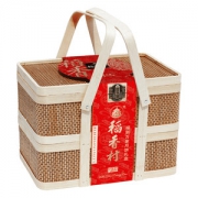 稻香村月饼 高档双层竹篮礼盒 860g 7味12块