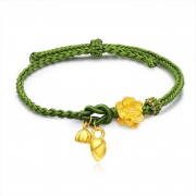 老庙黄金 MYS1376 足金莲花莲蓬手绳