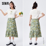 Semir 森马 镂空短袖T恤  蝴蝶结半身裙  13040170013