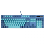 25日0点、24期免息：RAPOO 雷柏 V500PRO 104键 有线机械键盘 青花蓝 雷柏茶轴 单光