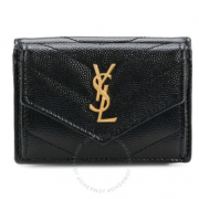 YSL 圣罗兰 黑色小号 三折钱包
