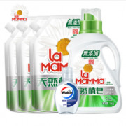 LaMaMMa 妈妈壹选 天然植皂洗衣套装（皂液1kg+1kgx3+威露士免洗洁手液20ml）