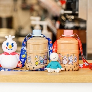 蜜雪冰城 小蓝联名奶茶桶 1L 2个装