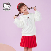 Hello Kitty 凯蒂猫 女童圆领拼接长袖