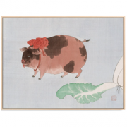 仟象映画 燕雷 创意挂画餐厅壁画马《腴 C款》50x40cm 油画布 浅木色实木框